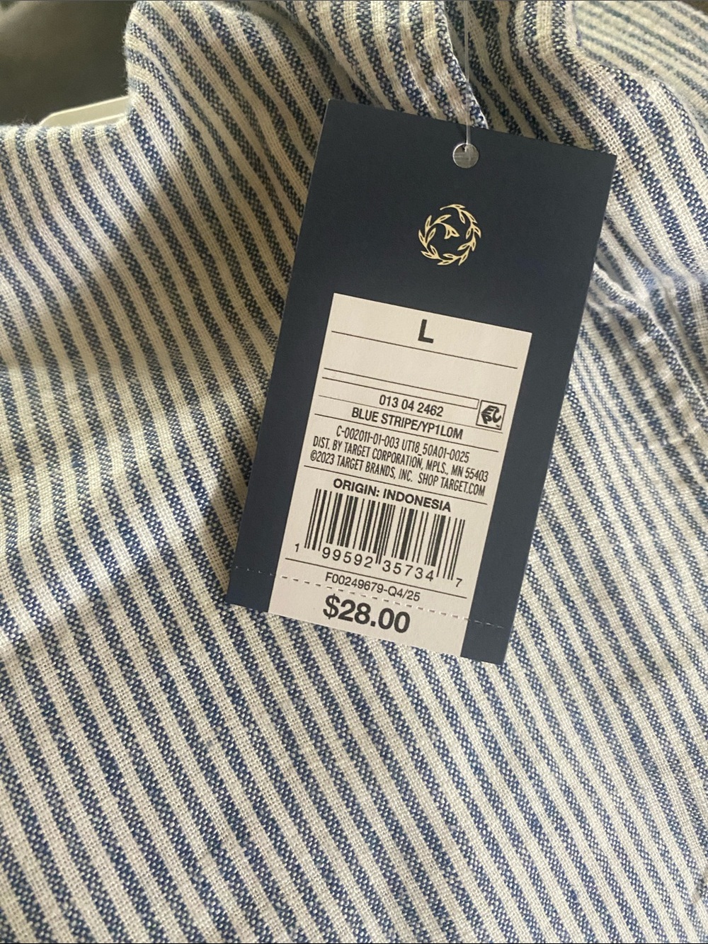 Universal Thread Blue and White Striped Wide-Leg Pants - Picture 5 of 7
